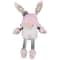 12" Pink Bunny Ears Sitting Easter Gnome with Dangling Legs